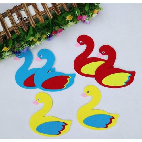 XICC 3colors Cartoon Duck Goose Thick Nonwoven Felt DIY Package Kindergarten School Childrens Handmade Enlightenment Education