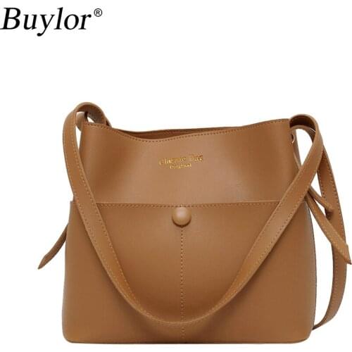 Buylor Crossbody Bag Buckets Bag PU Luxury Soft Leather Women Shoulder Bag Large Capacity Tote Ladies Big Purses