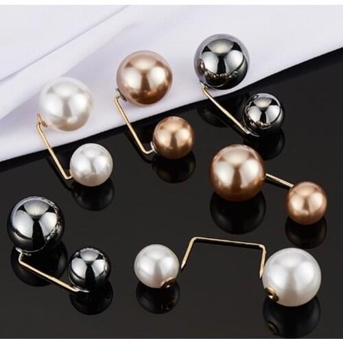 Woman Pearl Brooch Pin Gold Color Lady Fashion Cardigan Clothing Clip Pin Accessories