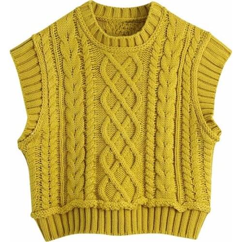 Women Casual Za Turtleneck Pink Knitted Pullover Vest 2021 Autumn Chic Lady Sleeveless Sweaters Girls Cute Knitted Jumpers