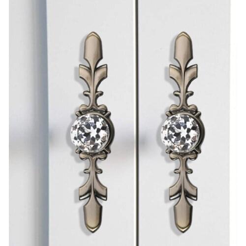 1Set Zinc Alloy/Glass Door Pull Transparent Crystal Handle European Style Knob Screw Drawer Cabinet Supplies Multi Purpose