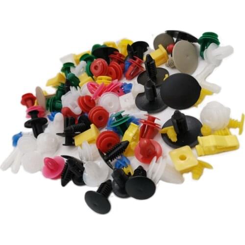 100Pcs Universal Car Plastic Clip Fender Fastener Vehicle Clips Bumper Random Mixed Auto Interior Decoration