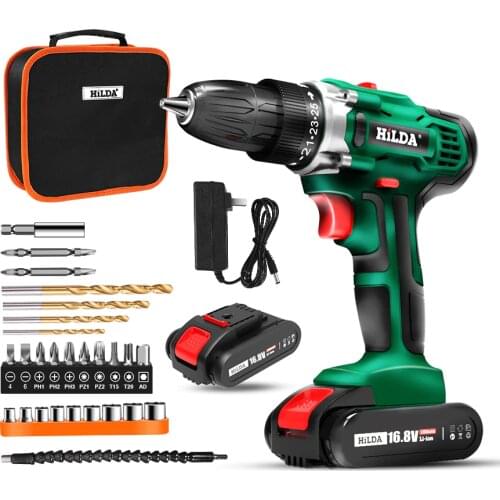 16.8V power tool rechargeable drill lithium electric drill household pistol drill hand electric drill electric screwdriver