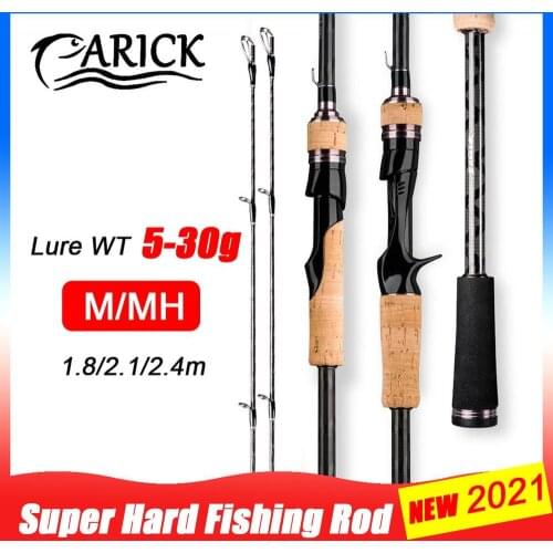 2 Tips Super Hard Fishing Rod XF Super Fast Action Carbon Fiber Ultra Light Casting Spinning Feeder Fishing Pole Lure 5-30g Rod