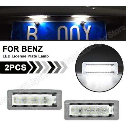 2Pcs For Smart Fortwo 451 2007 2008 2009 2010 2011 2012 2013 2014 Fortwo 450 1998-2007 LED License Number Plate Light Lamp