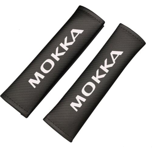 2pcs PU Carbon fiber texture Car Seat belt shoulder Pads for Opel Mokka Car Accessories