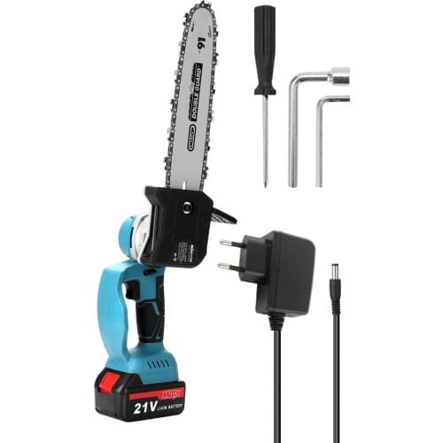 21V Portable Electric Pruning Saw Small Wood Spliting Chainsaw One-handed Woodworking Tool for Garden Orchard