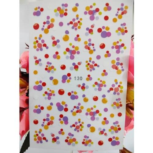 3D Nail Sticker Colorful Circle stickers for nails Foil Watercolor Design Nails Accessories Adhesive Fashion Manicure Sticker