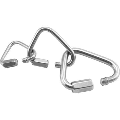 5Pcs M6 304 Stainless Steel Repair Hiking Camping Quick Link Ring Triangle-type Quick Screw Link Chain Fastener Hook Carabiner