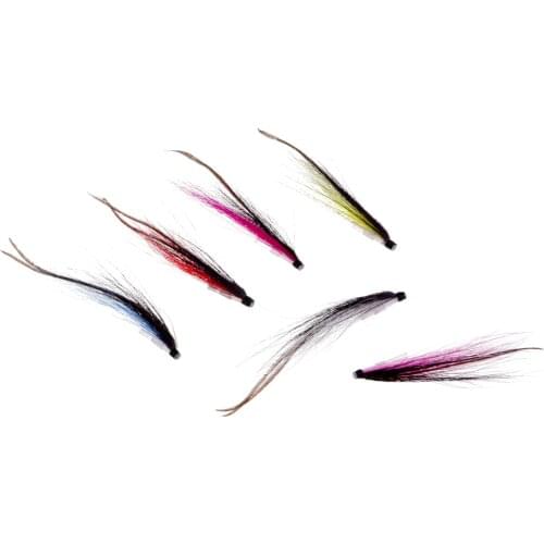 6Pcs Tube Fly Fishing Mini Sunray Shadow Riffle Hitch Salmon Flies 6 Colors