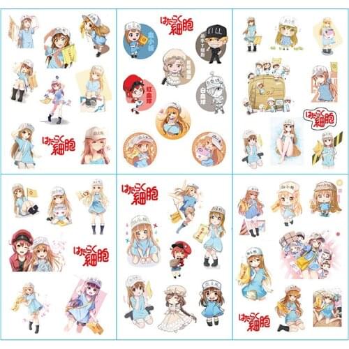 60 pcs/lot Anime Work cell transparent deco sticker set cell at work tags sticky note toy gift