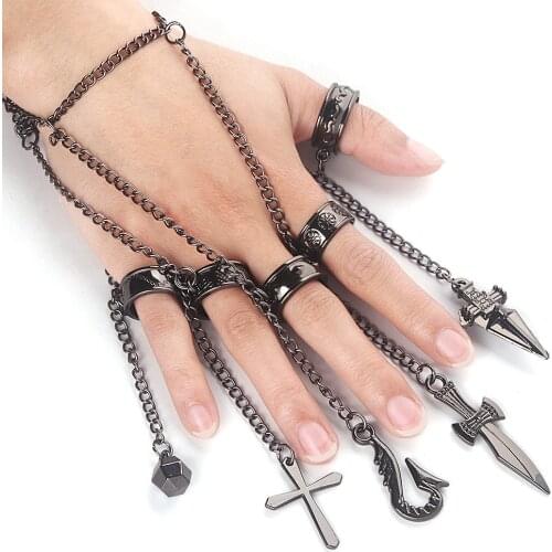 Animation Hunter Cosplay clothing props metal ring accessories men women alloy fashion cross finger Chain Pendant