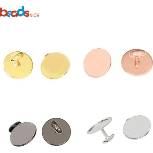 Beadsnice ID39613smt2 Brass Cufflink Blanks with 30mm Round Bezel Cup Cufflink Base Wholesale Jewelry Making DIY Crafting