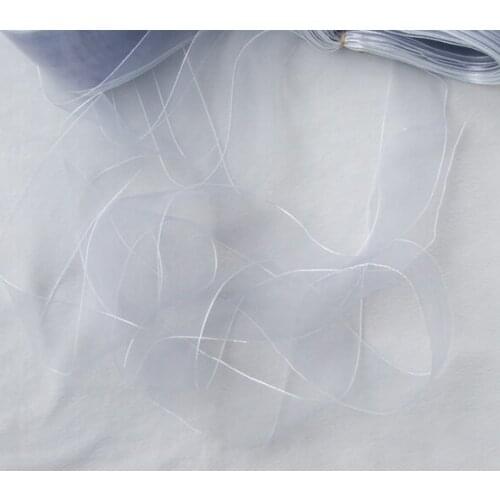 Free Shipping 1.5 inch 10Yards/Lot light grey color two face Soft Organza ribbon
