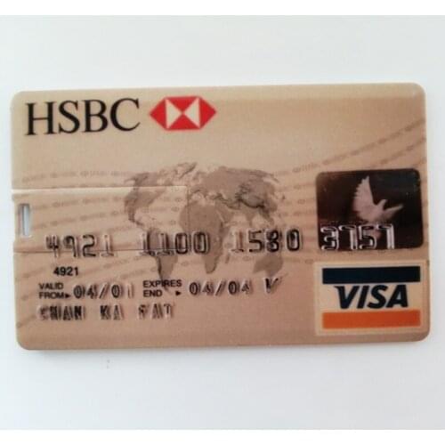 Over 10pcs Free logo) customized logo 100% capacity 4GB 8GB 16GB 32Gb credit card USB Flash Drive bank card Creative Pendrive