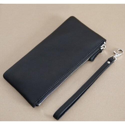 Genuine Sheep Leather Wallet For Men Male Women Mens Vintage Soft Long Zipper Phone Wallets Purse Clutch Bag With Card Holder