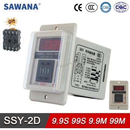 Electronic Time Relay AC220V DC24V 99S 99M ASY-2D Time Delay Contact Non-inductive load Variable Digital Timer Relays