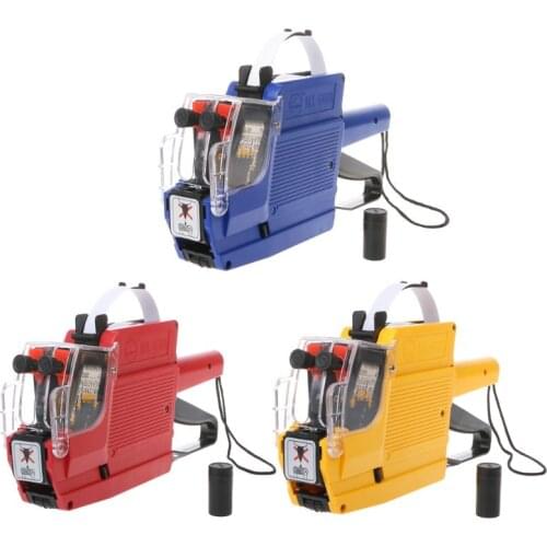 MX-6600 10 Digits Two-line Labeller Price Tag Gun Label 2 Lines For Retail Store Pricing Tag Display Tool + Ink Roller D08A