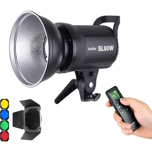 Godox SL-60W 60W 5600k Bowens Mount Led Continuous Video Light with BD-04 Barn Door