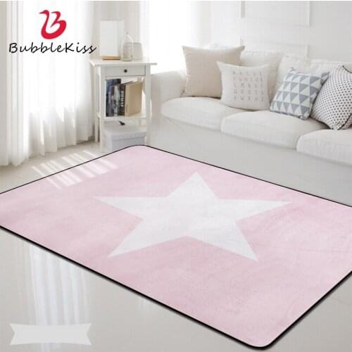 Bubble Kiss Carpet In The Living Room Cartoon Pink Star Pattern Kids Room Decor Carpet Non-Slip Bedside Bedroom Area Rug 2021