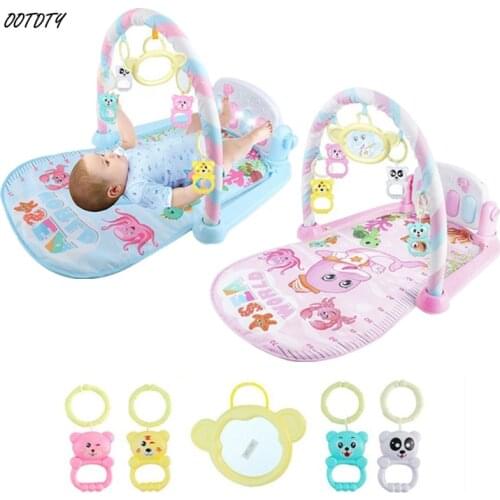 1Set Baby Gyms Play Mat Pedal Piano Light Musical Toy Activity Kick Fitness Cushion Anti-slip For Newborn Baby Girls Baby Boys