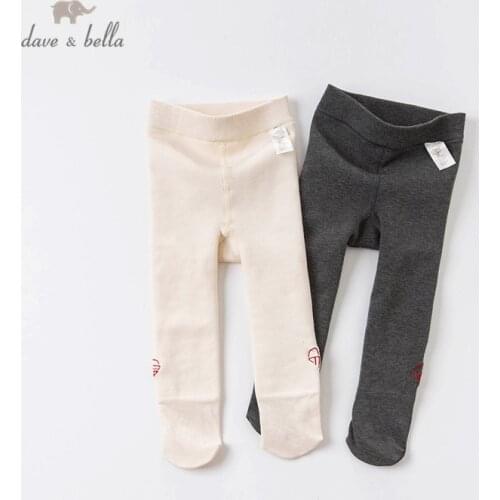 DBJ15561 dave bella winter infant baby girls lolita love print padded leggings children fashion leggings