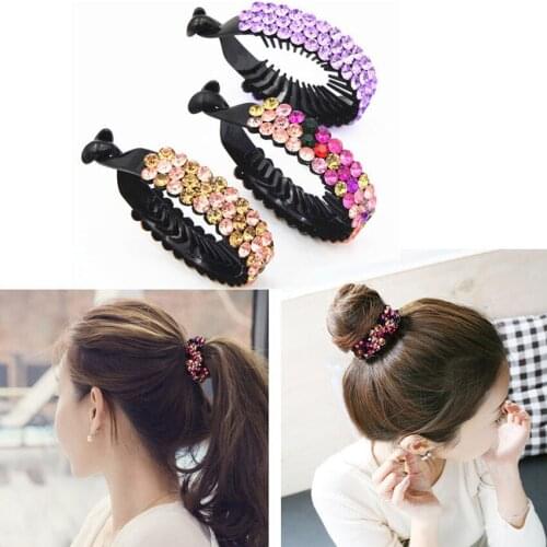 Fashion Women Hair Clip Nest Rhinestone Hairpin Hair Claws Ponytail Bun Holders Hair Claws Headwear Rhinestone Flower Hairpin