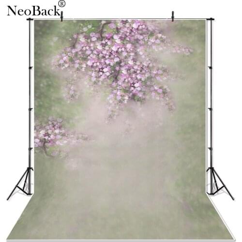 NeoBack Spring Green Floral Thin Vinyl Backdrops Photo backgrounds Newborn Baby Photo Backdrops Child Photocall Studio Backdrop