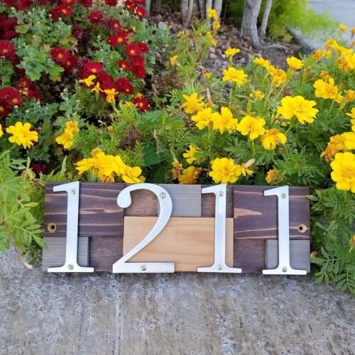 House Number 101mm Flush Mount Brushed Nickel Metal Number Door Address Number Screw Mounted Outdoor Address Sign #0-9
