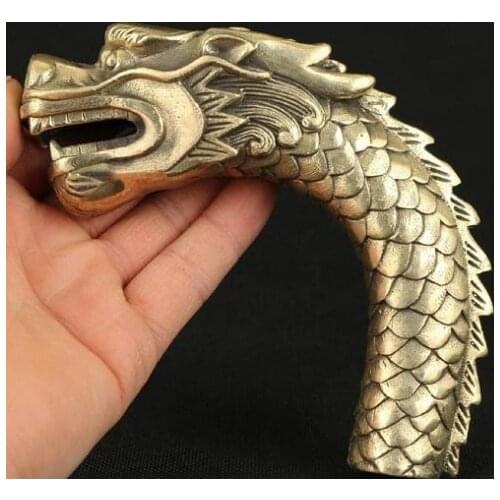 New Cast Bronze Tall Dragon Cane Head Walking Stick Head Collectable Metal Art