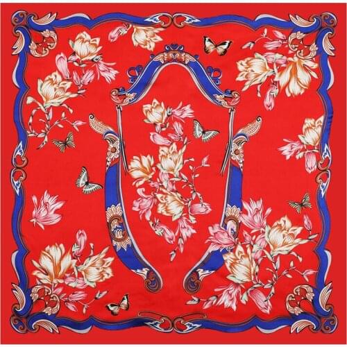 New 90cm Square Scarf Women Bandana Head Large Hijab Lady Hair Band Silk Scarves Wraps Shawl Headband Female Foulard Summer