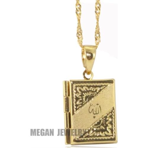 Islam Allah Muslim quran books pendant & necklace, charm Islam Gift & Jewelry