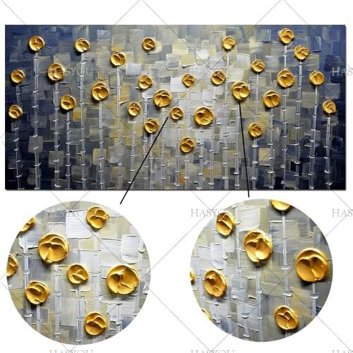 Hand Painted Modern Abstract Gold Grey Oil Painting Large vertical Textured Wall Decorative Canvas Art Picture for living room