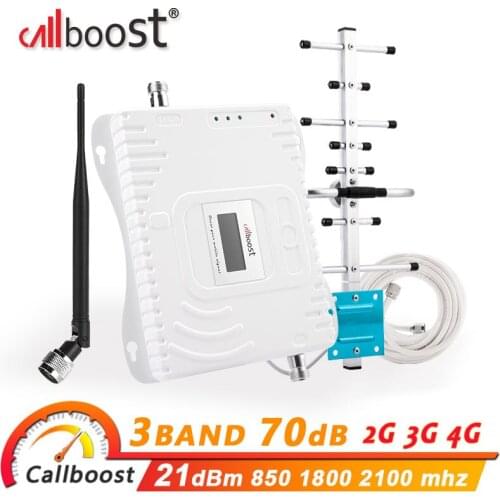 Callboost Triband cellular amplifier gsm 2g 3g 4g signal booster mobile 2g 850 1800 2100 repeater cdma network signal booster 3g