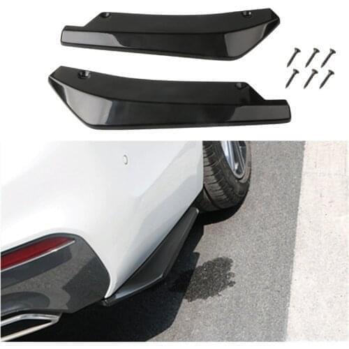 2Pcs Universal Car Rear Bumper Lip Spoiler Diffuser Splitter Scratch Protector for Ford Focus Fusion Escort Kuga Ecosport Fiesta
