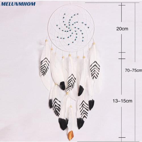 Handmade Dreamcatcher windmill Feathers Wind Chimes Pendant Dream Catcher Modern Style Ornaments Wall Hanging Home Decoration