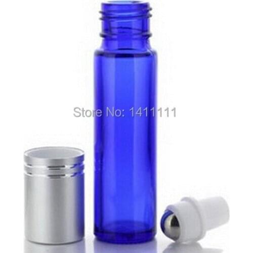 10ml 1/3OZ cobalt blue Thick Glass Roll On Essential Oils Bottle Perfume BOTTLE + Metal Roller Ball Wholesale 1000PCS Bulk Price