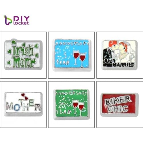 10pcs/lot Zinc Alloy Mix Style Floating Charms Fit Floating Lockets & Floating Locket Bracelet LSFC033-608