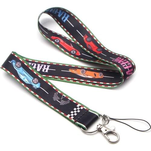 20pcs Racing car Art Key Chain webbings ribbons Neck Strap for Phone Keys ID Card Cartoon Lanyards