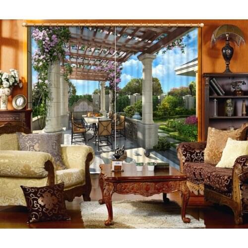 3D Curtain Customize Size Tables Pavilion Bed Living Room Office Hotel Cortinas 3D Window Curtain Decorative Door Curtain