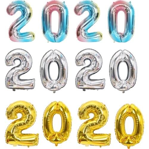 4pcs/set 6 Colors 32 Inch 2020 Merry Christmas Balloons Christmas Foil Balloon Annual Meeting Decor New Year Home Party Supply