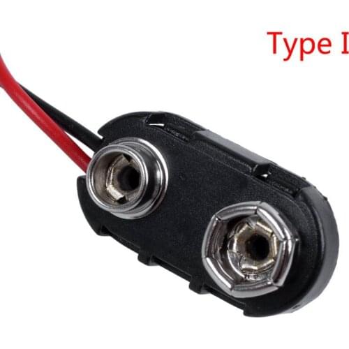5 Pcs/lot High Quality PP3 9V Battery Clip Connector I Type T Type Tinned Wire Leads 150mm