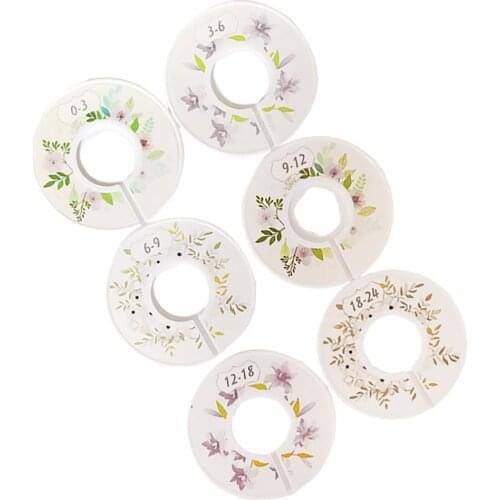 6pcs Baby Clothes Size Dividers Round Clothing Hanger Separation Circle Size Buckles for Wardrobe Shopping Mall