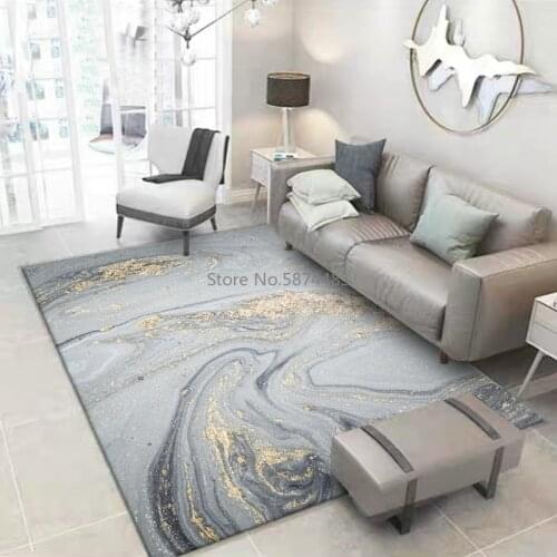 Abstract Golden Powder Carpets Living Room Children Bedroom Pink Gray Marble Area Rugs Kids Room Play Tent Non-Slip Floor Mats