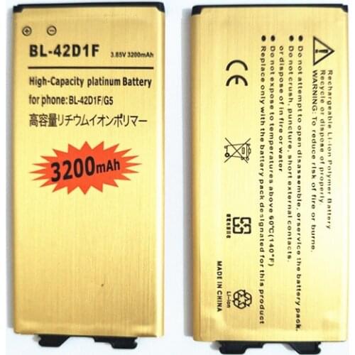 AZK Gold 3200mAh BL-42D1F Battery For LG G5 Battery H868 H860N H860 F700K H850 H830 H820 VS987 LS992 US992 F700L F700S H831