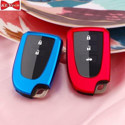 KEYECU 2pcs Soft TPU Remote Key Case Protection Cover for Toyota Yaris L Yaris Vios for BS1EW
