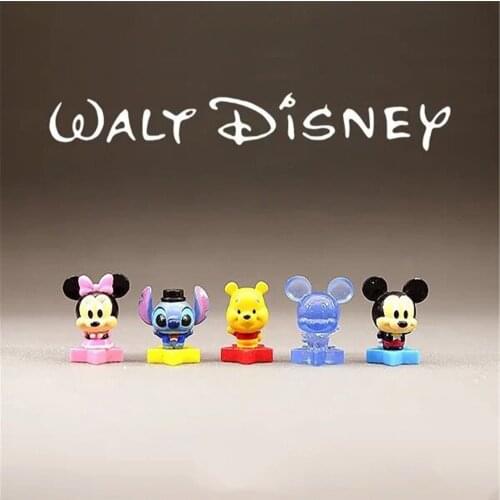 Disney Mickey Mouse Minnie Stitch 2.6cm Mini Model Anime Doll PVC Action Figures Accessories Figurines Toys For Kid Children Toy