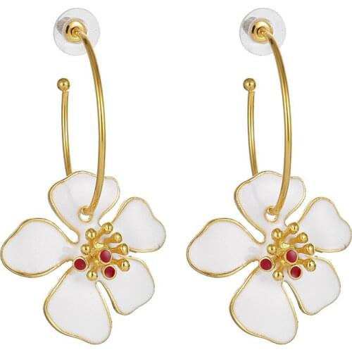 H&H Holiday Style Bohemian Personality Exaggerated Three-Dimensional Flower Petal Long Earrings Temperament Wild Female Earrings