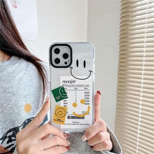 2021 Two-color TPU Phone Case For iPhone 12 Mini/11/12Pro Max XR XS Max,New Smile Label Funda Cover For iPhone SE 7 8Plus Stock