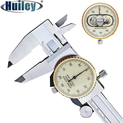 Double Way Shock Proof Metal Dial Calipers 0.01 High Resolution Stainless Steel Vernier Caliper Depth Diameter Measuring Tools